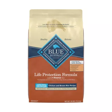 Blue Buffalo Life Protection Chicken and Brown Rice Recipe for Large Breed Senior Dogs Natural Dry Food 30 lb Bag Dry Dog Food