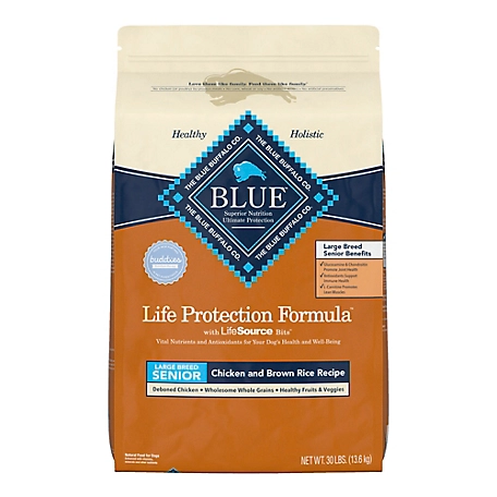 Blue Buffalo Life Protection Formula Natural Senior Large Breed Dry Dog Food, Chicken and Brown Rice 30 lb.
