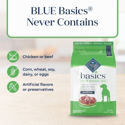 Image showing 5 th Blue Buffalo Basics Adult Grain-Free Limited Ingredient Lamb and Potato Recipe Dry Dog Food
