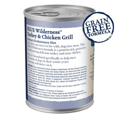 Image showing  High Protein, Natural Senior Wet Dog Food, Turkey & Chicken Grill 12.5-oz. Can