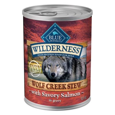 Blue Buffalo Wilderness Wolf Creek Stew Savory Salmon Stew Wet Dog Food, 12.5 oz.