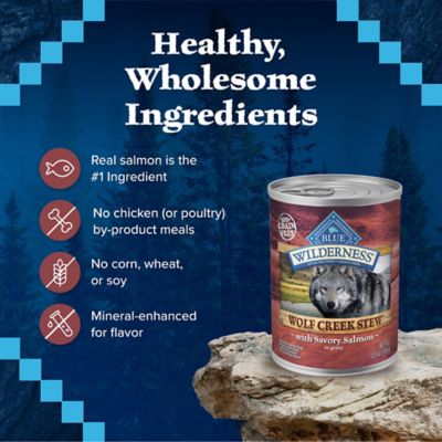Image showing 5 th Blue Buffalo Wilderness Wolf Creek Stew Savory Salmon Stew Wet Dog Food, 12.5 oz.