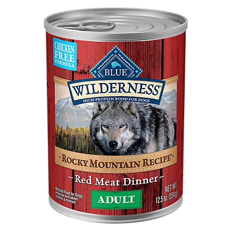 Blue Buffalo Wilderness Rocky Mountain All Life Stages Grain-Free Beef Pate Wet Dog Food, 12.5 oz. Can