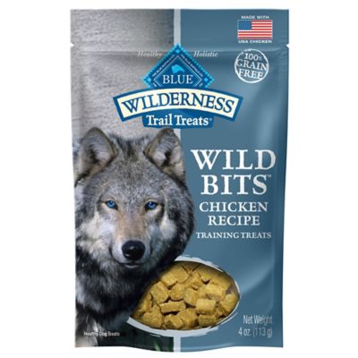 Blue Buffalo Wilderness Trail Treats Wild Bits High Protein Grain-Free Chicken Flavor Soft-Moist Dog Training Treats, 4 oz. Tasty dog treats