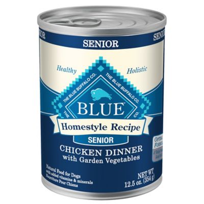 Blue Buffalo Homestyle Senior Natural Chicken Pate Wet Dog Food, 12.5 oz. Can Senior canned food w/ Glucosamine and Condroudrine