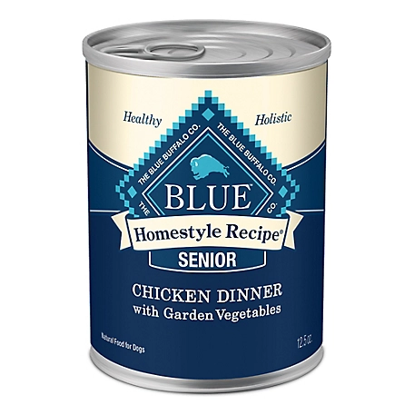 Blue Buffalo Homestyle Recipe Senior Wet Dog Food, Chicken Dinner with Garden Vegetables, 12.5 oz. Can