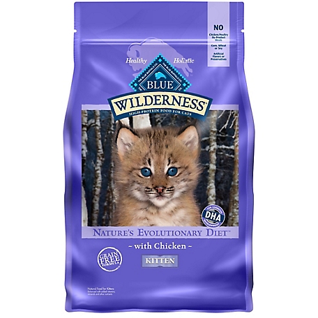 Blue Buffalo Wilderness Natural Kitten Dry Cat Food, DHA and ARA , High-Protein Grain-Free Diet, Chicken, 5 lb. Bag
