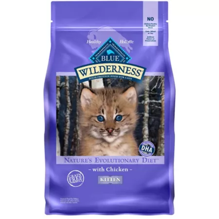 Blue Buffalo Wilderness Natural Kitten Indoor DHA and ARA Grain Free Chicken Recipe High Protein Dry Cat Food 5 lb Bag Dry Cat Food