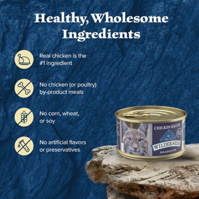 Image showing 5 th Blue Buffalo Wilderness Grain-Free Chicken Recipe Wet Cat Food, 3 oz. Can
