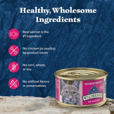 Image showing 5 th Blue Buffalo Wilderness Grain-Free Salmon Recipe Wet Cat Food, 3 oz. Can