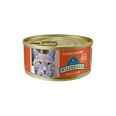 Blue Buffalo Wilderness Adult Grain-Free Natural Turkey Pate Wet Cat Food, 5.5 oz. Can