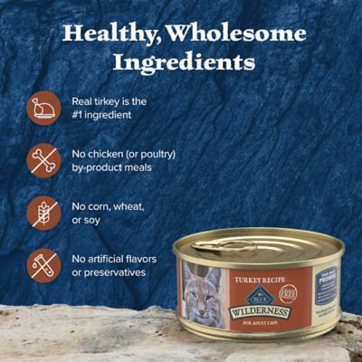 Image showing 5 th Blue Buffalo Wilderness Adult Natural High-Protein Grain-Free Turkey Pate Wet Cat Food, 5.5 oz.