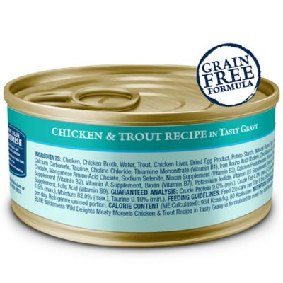 Image showing  Wild Delights Chicken & Trout in Tasty Gravy Wet Cat Food 3 oz. Can