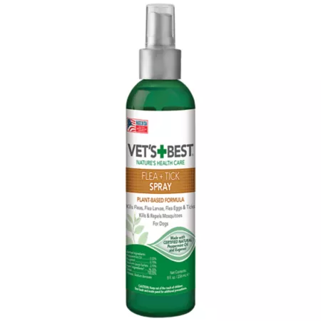 Vet's Best Flea and Tick Spray for Dogs 8 oz. Dog Flea & Tick Sprays Wipes & Powder