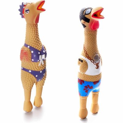 rubber chicken dog toy