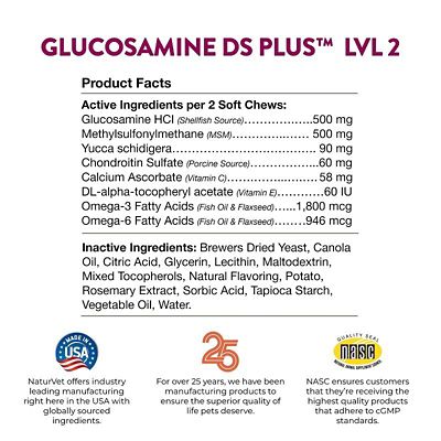 Image showing  Glucosamine DS Plus Level 2 Moderate Care Soft Chewable Hip and Joint Supplement for Dogs and Cats, 0.87 lb., 120 ct.