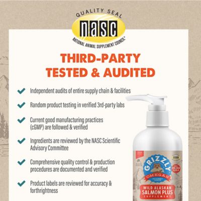 Image showing 6 th Grizzly Salmon Oil for Dogs 8 oz. Pump