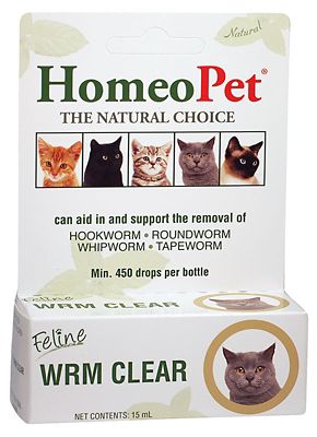 HomeoPet Feline WRM Clear Worm Remedy, 15 ml.