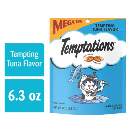 Temptations Tempting Crunchy and Soft Cat Treats Tuna Flavor 6.3 oz. Cat Soft & Chewy Treats