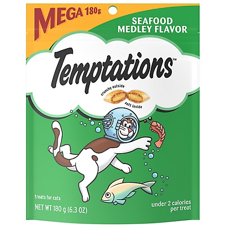Temptations Seafood Medley Flavor Classic Crunchy Cat Treats, 6.3 oz. Pouch