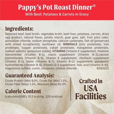 Image showing  Chunky Pappy's Pot Roast All Life Stages Beef Chunks Wet Dog Food, 12.7 oz.