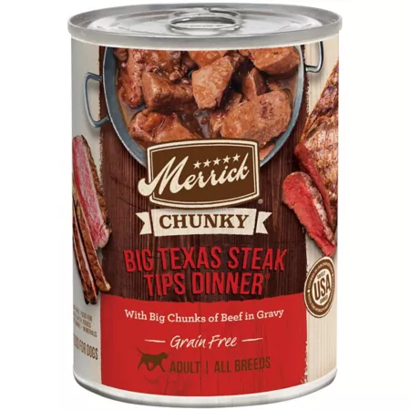 Merrick Grain Free All Life Stages Chunky Big Texas Beef Tips Recipe Wet Dog Food 12.7 oz. Wet Dog Food