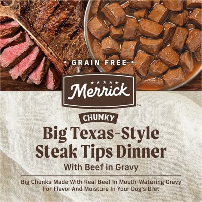 Image showing 6 th Merrick All Life Stages Chunky Big Texas Beef Tips Recipe Wet Dog Food, 12.7 oz.