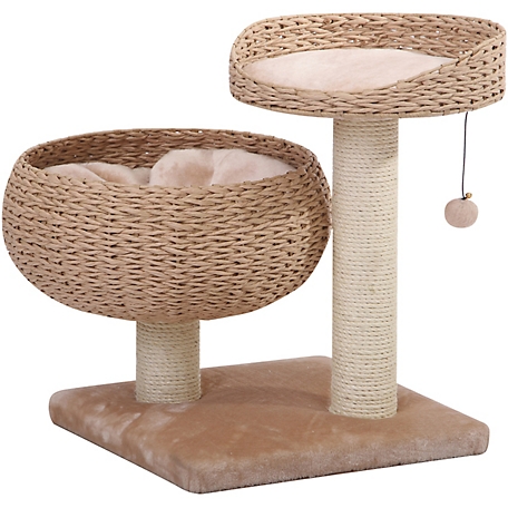 PetPals 24 in. Cozy Natural Bowl-Shaped with Perch Cat Tree