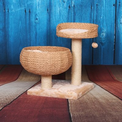 Image showing  24 in. Cozy Natural Bowl-Shaped with Perch Cat Tree