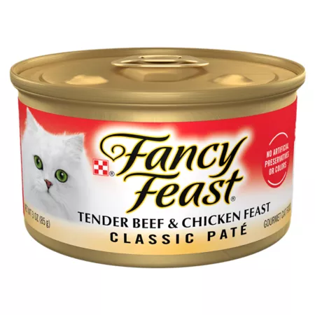 Fancy Feast Classic Beef and Chicken Pâté for Cats 3 oz. Wet Cat Food