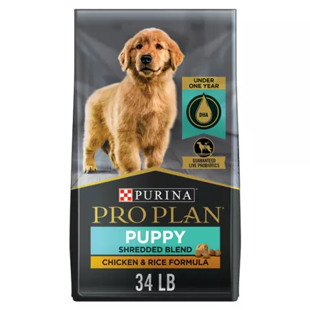 Purina Pro Plan Puppy High Protein Shredded Mix Chicken and Rice Formula Dry Dog Food 34 lb Bag Dry Dog Food