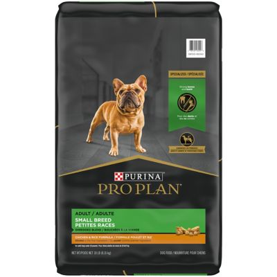 Purina Pro Plan Small Breed Dog Food with Probiotics for Dogs, Shredded Blend Chicken & Rice Formula - 18 lb. Bag My dogs love the salmon flavored bits ,and the dog food is pretty  high on the list also