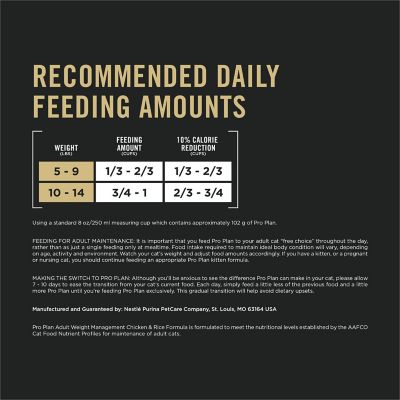 Image showing 7 th Purina Pro Plan Focus Weight Management Chicken & Rice Formula Adult Dry Cat Food