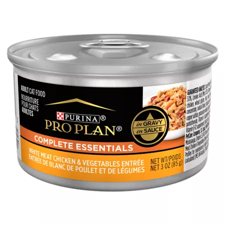 Purina Pro Plan Adult White Meat Chicken and Vegetables in Sauce Wet Cat Food 3 oz Can Wet Cat Food