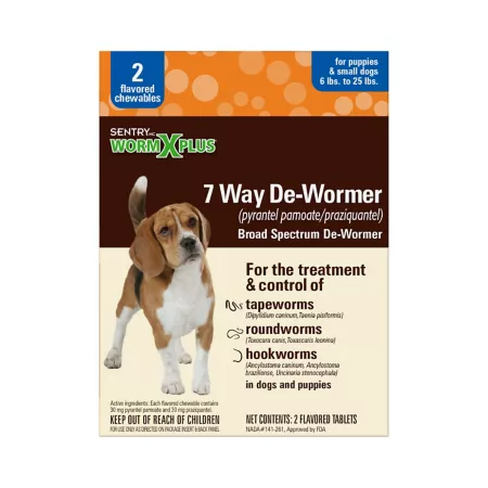 Sentry 7-Way Deworming Treats for Small Dogs 2 ct Dog Dewormers