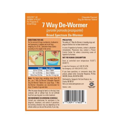 Image showing  WormX Plus 7-Way Dewormer Flavored Chewable Tablet Treats for Small Dogs, 2 ct.