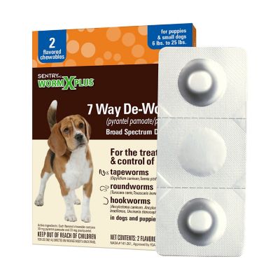 Image showing  WormX Plus 7-Way Dewormer Flavored Chewable Tablet Treats for Small Dogs, 2 ct.