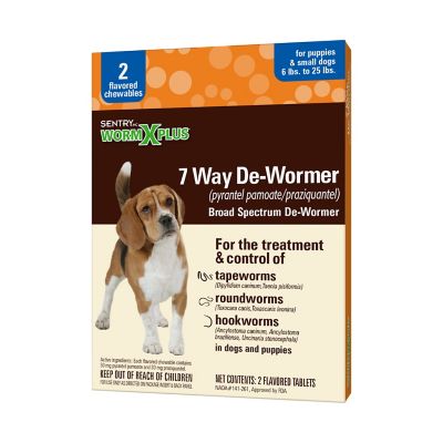 Image showing  WormX Plus 7-Way Dewormer Flavored Chewable Tablet Treats for Small Dogs, 2 ct.