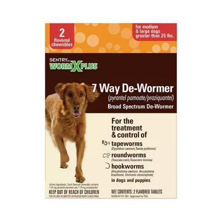 Sentry 7-Way Deworming Treats for Large Dogs 2 ct Dog Dewormers