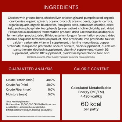 Image showing  Chicken Dinner Patties Freeze-Dried Raw Dog Food