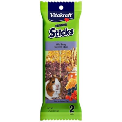Vitakraft Crunch Sticks Guinea Pig Chewable Treats - Wild Berry and Honey Glazed - Supports Healthy Teeth, 2 pk.