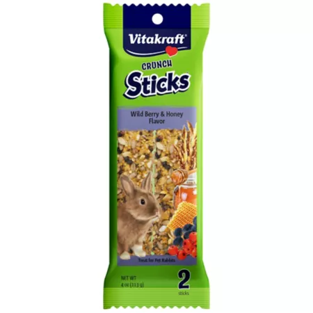 Vitakraft Wild Berry and Honey Crunch Sticks Rabbit Chew Treats 2 ct Small Pet Treats