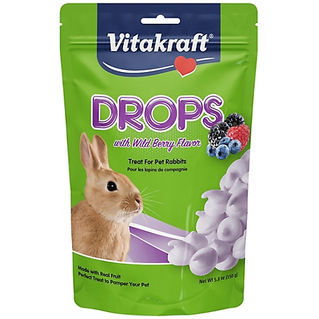 Vitakraft Drops Rabbit Treat - Wild Berry - Yogurt Treats for Rabbits, 5.3 oz.