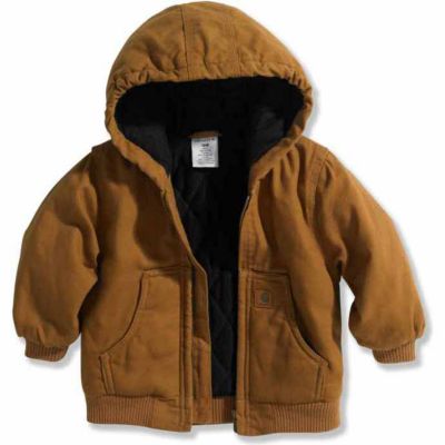 brown jacket with hood