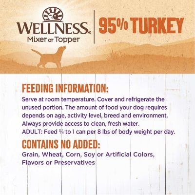 Image showing 6 th Wellness 95% Turkey Natural Wet Grain Free Canned Dog Food, 13.2 oz. Can