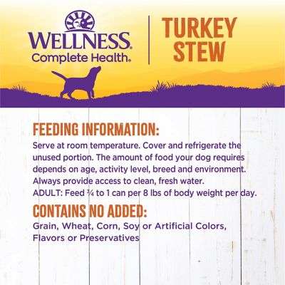 Image showing 6 th Wellness Thick & Chunky Natural Canned Dog Food, Turkey Stew, 12.5-Ounce Can