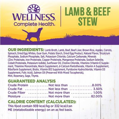 Image showing 5 th Wellness Complete Health Thick & Chunky Natural Canned Dog Food, Lamb & Beef Stew, 12.5-Ounce Can