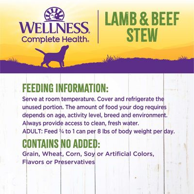 Image showing 6 th Wellness Complete Health Thick & Chunky Natural Canned Dog Food, Lamb & Beef Stew, 12.5-Ounce Can