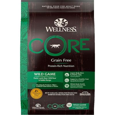 Wellness CORE Adult Natural Grain-Free Wild Game Duck, Lamb, Boar and Rabbit Recipe Dry Dog Food
