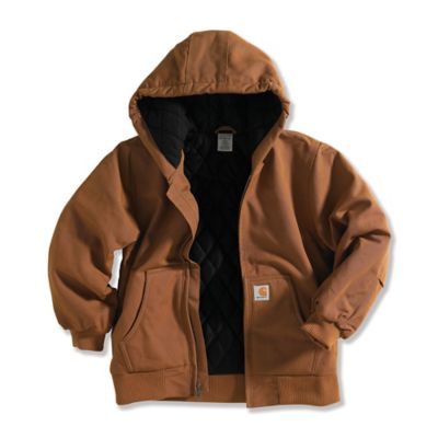 Carhartt Boys' 12 oz. Duck Outerwear Quilt-Lined Jacket with Hood